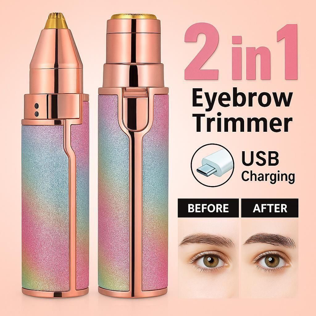 2 in 1 Eyebrow Trimmer & Facial Hair Remover | Rechargeable